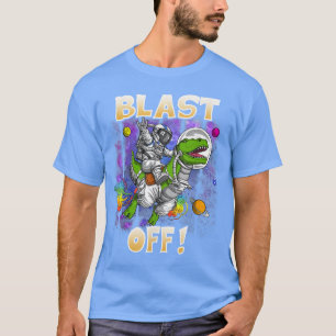 Astronaut Riding A Rainbow Farting Dinosaur in Spa T-Shirt