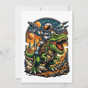 Astronaut Riding a T-Rex – Epic Space Dinosaur Invitation