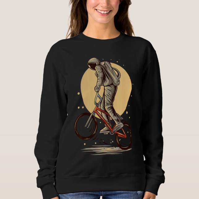 Astronaut Riding Bmx Moon Space Boys Girls Kids As Sweatshirt (Front)