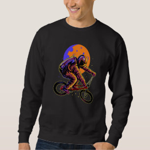 Astronaut Riding Bmx Moon Space Boys Girls Kids As Sweatshirt