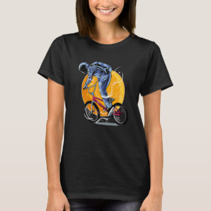 Astronaut Riding Bmx Moon Space Boys Girls Kids As T-Shirt