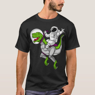 Astronaut Riding Dinosaur Space T-Shirt