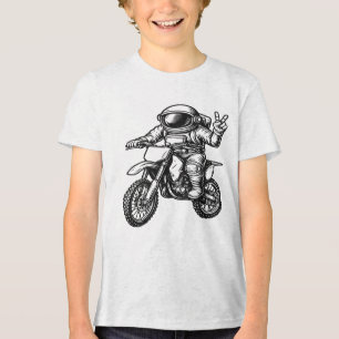 Astronaut Riding Dirt Bike Tri-Blend Shirt