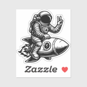Astronaut Riding on Rocket