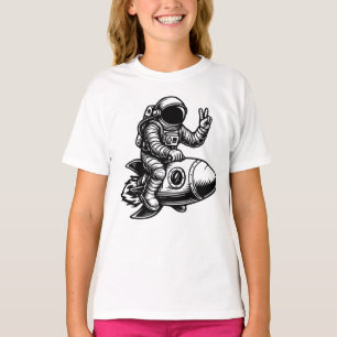 Astronaut Riding on Rocket  T-Shirt