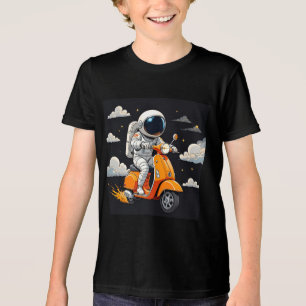 Astronaut Riding Stylish Scooter Tri-Blend Shirt