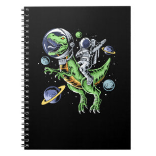Astronaut Riding T-Rex Dinosaur Astro T-Rex Space Notebook