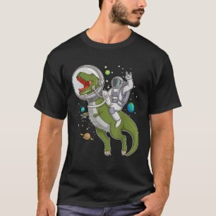 Astronaut Riding T Rex Dinosaur Astro T Rex Space  T-Shirt