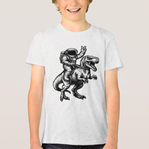 Astronaut Riding T Rex Tri-Blend Shirt
