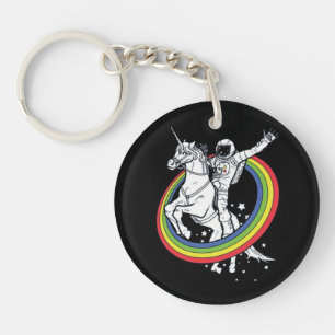 Astronaut Riding Unicorn  Key Ring