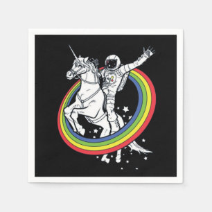 Astronaut Riding Unicorn Napkin