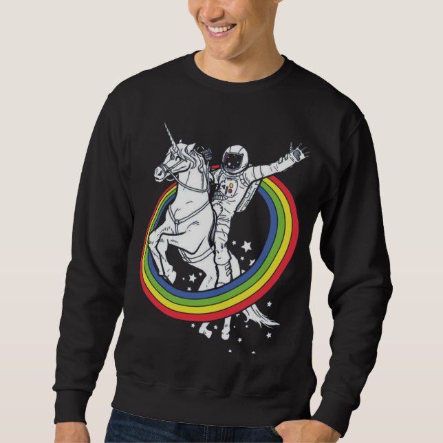 Astronaut Riding Unicorn  Sweatshirt (Front)