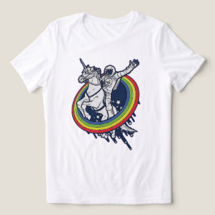 Astronaut Riding Unicorn Tri-Blend Shirt