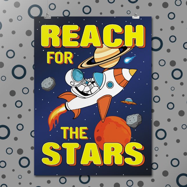 Astronaut Rocket Inspirational Quote Outer Space Poster (Creator Uploaded)