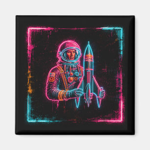 Astronaut Rocket Man Art Magnet