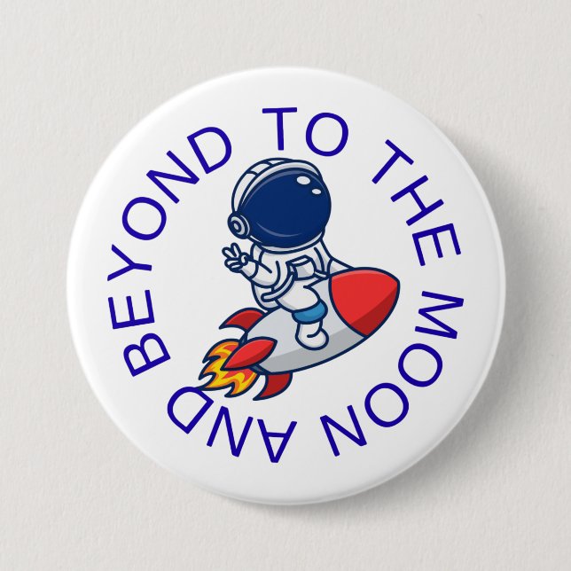Astronaut Rocket Space Adventure Design 7.5 Cm Round Badge (Front)
