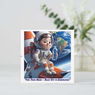 “Astronaut Rocket Space Flat Card