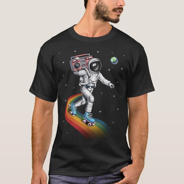 Astronaut Roller Skating T-Shirt (Front)