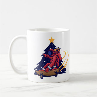 Astronaut Santa With Skateboard Coffee Mug
