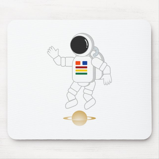 Astronaut Saturn Mouse Pad (Front)