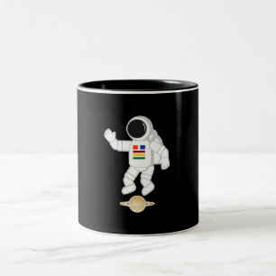 Astronaut Saturn Two-Tone Coffee Mug