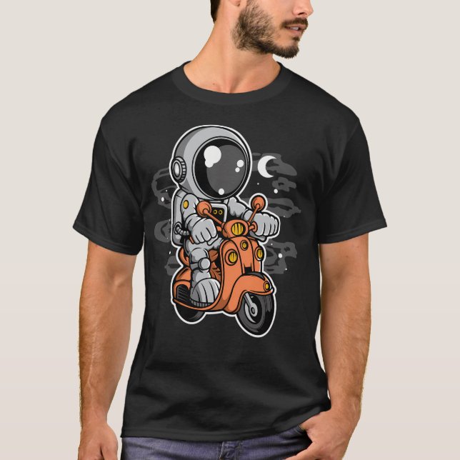 Astronaut Scooter - Funny Outer Space Lovers T-Shirt (Front)