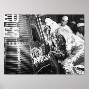 Astronaut Scott Carpenter inspects Aurora 7 Poster