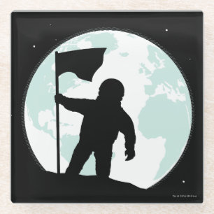 Astronaut Silhouette Glass Coaster
