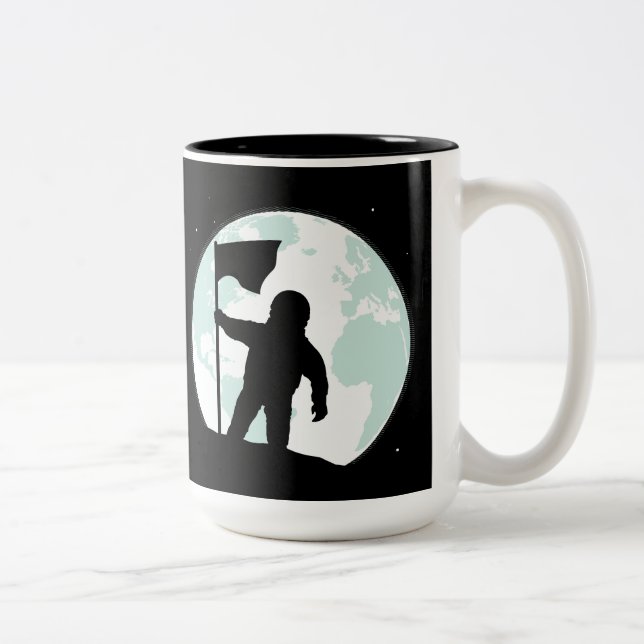 Astronaut Silhouette Two-Tone Coffee Mug (Right)