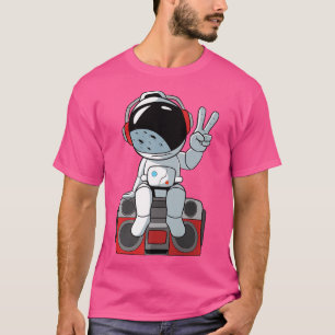 Astronaut sits on tape recorder T-Shirt