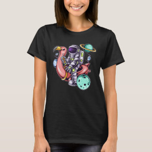 Astronaut Sitting on a Flamingo Summer Boy Girl Wo T-Shirt