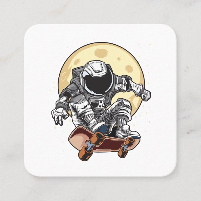 Astronaut Skate Square Business Card (Front)