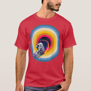 Astronaut Skateboard In Galaxy Skate Rainbow Skate T-Shirt