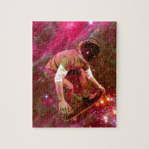 Astronaut Skateboarder Jigsaw Puzzle
