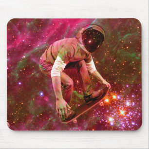 Astronaut Skateboarder Mouse Pad