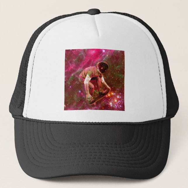 Astronaut Skateboarder Trucker Hat (Front)