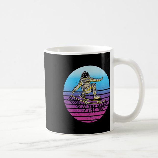 Astronaut Skateboarding Space Trick Motion Futuris Coffee Mug (Right)