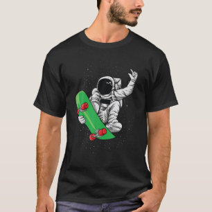 Astronaut Skateboarding T For Men Novelty Graphic T-Shirt