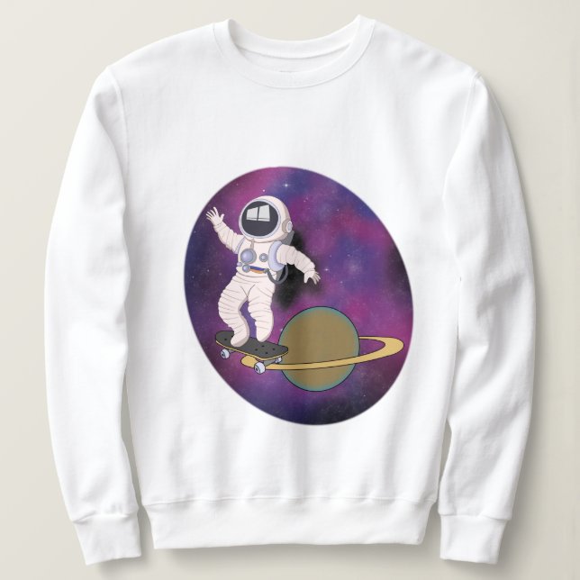 Astronaut skating in Space  Sweatshirt (Design Front)