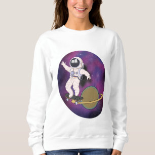 Astronaut skating in Space Sweatshirt