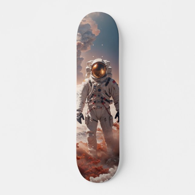 Astronaut Skating On Outer Floor Skateboard (Front)