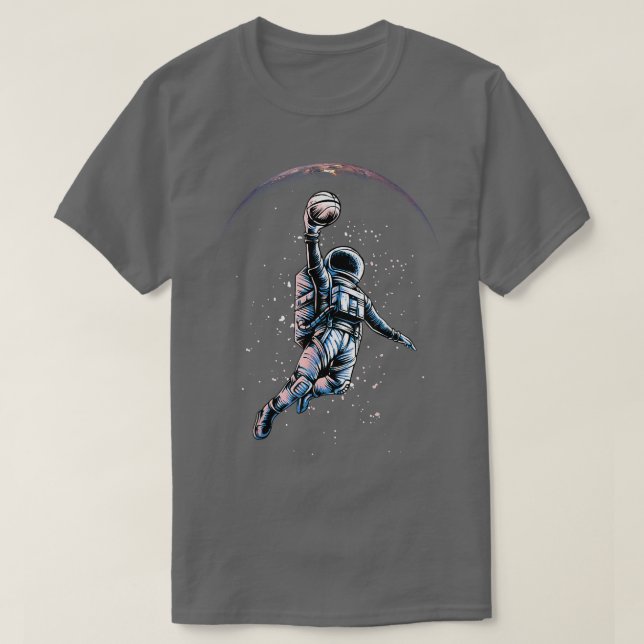 Astronaut Slam Dunk Space Tee Basketball Lover Coo (Design Front)
