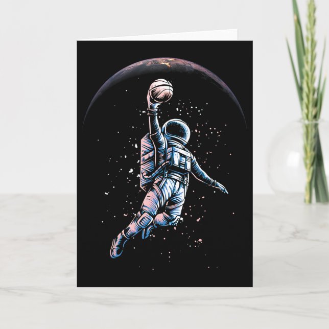Astronaut Slam Dunk Space Tee Sketll Lover Cool Un Card (Front)