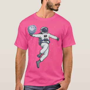 Astronaut Slam Dunks Moon in Outer Space Kids Ast T-Shirt