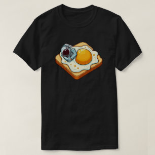 Astronaut Sleeping on Egg Toast Graphic Art T-Shirt