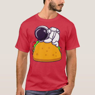 Astronaut Sleeping On Taco Food Cartoon T-Shirt