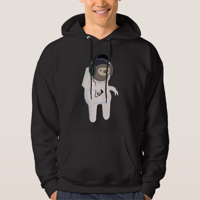 Astronaut Sloth Sticker Hoodie (Front)