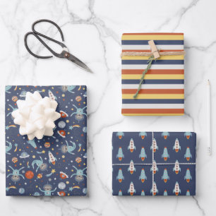 Astronaut Sloths Pattern Wrapping Paper Sheet