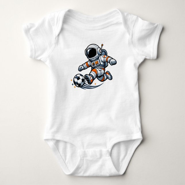 Astronaut Soccer Baby Bodysuit (Front)