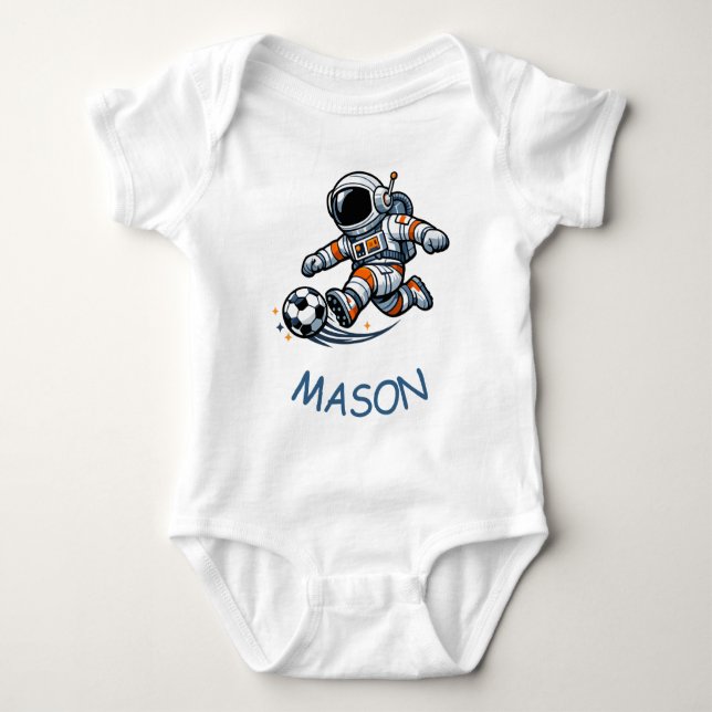 Astronaut Soccer Baby Bodysuit (Front)